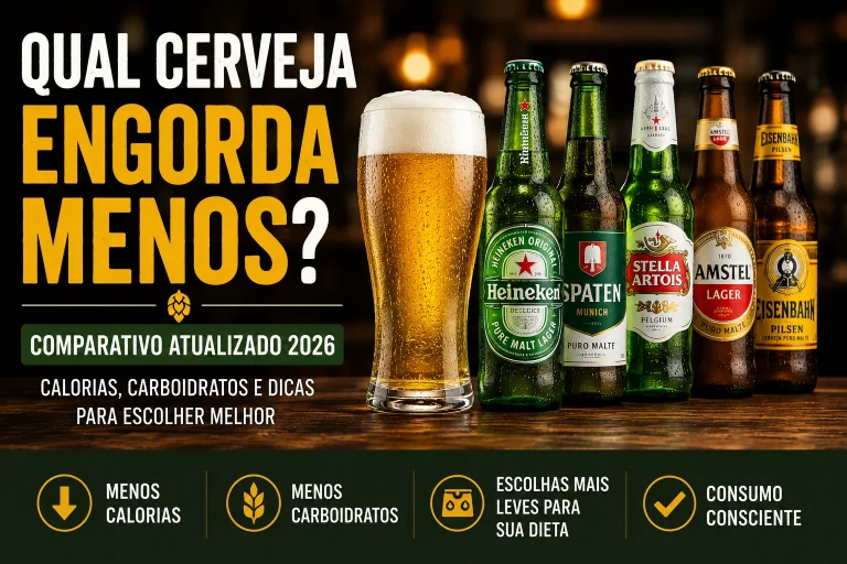 Comparativo das cervejas que costumam engordar menos em 2026