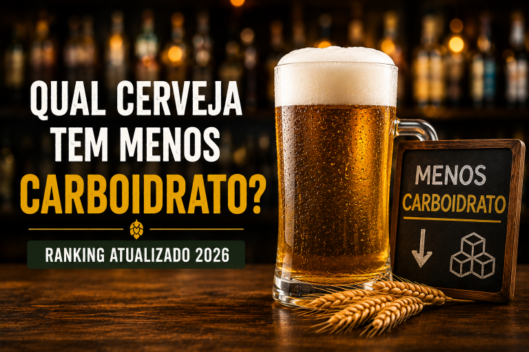 Copo de cerveja ao lado de espigas de cevada ilustrando o comparativo das cervejas com menos carboidrato em 2026